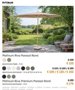 Europoint Platinum Riva Parasol Rond aanbieding
