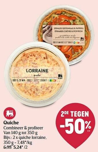 Delhaize Quiche lorraine aanbieding