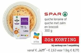 Spar Colruyt Quiche lorraine of quiche met zalm en broccoli aanbieding