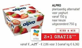 Spar Colruyt Alpro plantaardig alternatief voor yoghurt aanbieding