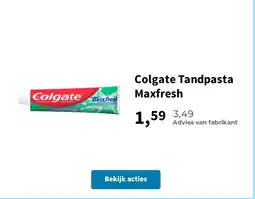 Plein.nl Colgate Tandpasta Maxfresh aanbieding