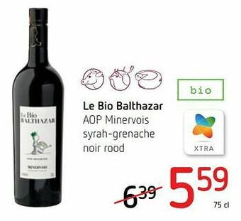 Spar Colruyt Le bio balthazar aop minervois syrah-grenache noir rood aanbieding