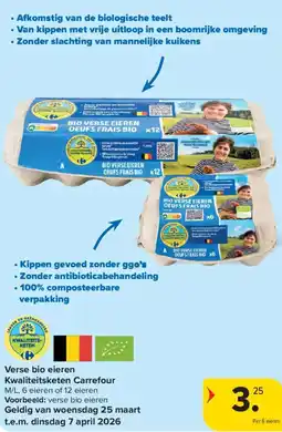 Carrefour Verse bio eieren Kwaliteitsketen Carrefour aanbieding