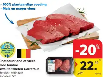 Carrefour Chateaubriand of vlees voor fondue aanbieding