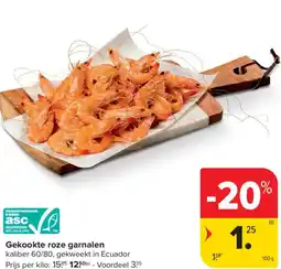 Carrefour Gekookte roze garnalen aanbieding