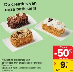 Carrefour Nougatine en nestjes van boterroom met chocolade of mokka aanbieding