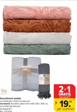 Carrefour Assortiment plaids aanbieding