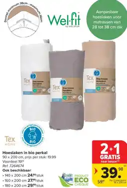 Carrefour Hoeslaken in bio perkal aanbieding