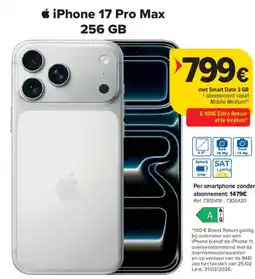 Carrefour iPhone 17 Pro Max 256GB aanbieding