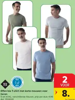 Carrefour Effen bio T-shirt met korte mouwen voor heren aanbieding