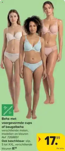 Carrefour Beha met voorgevormde cups of beugelbeha aanbieding