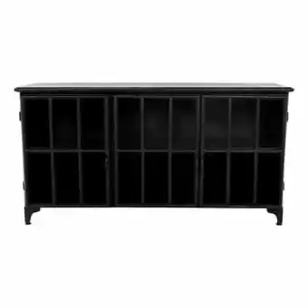 Leen Bakker HSM Collection dressoir Manhattan - zwart - 150x40x80 cm - Leen Bakker aanbieding