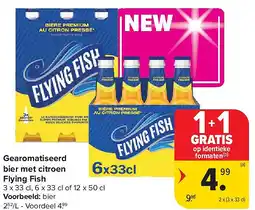 Carrefour Gearomatiseerd bier met citroen Flying Fish aanbieding