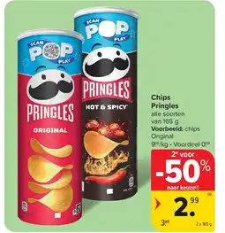 Carrefour Chips Pringles aanbieding