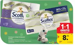 Carrefour Vochtig en droog toiletpapier Scottex aanbieding