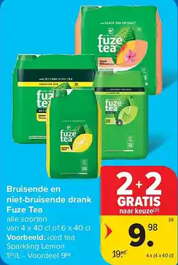 Carrefour Bruisende en niet-bruisende drank Fuze Tea aanbieding