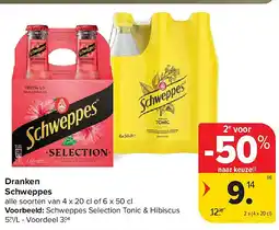 Carrefour Dranken Schweppes aanbieding