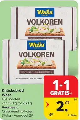 Carrefour Knäckebröd Wasa aanbieding