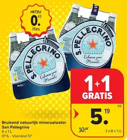 Carrefour Bruisend natuurlijk mineraalwater San Pellegrino aanbieding