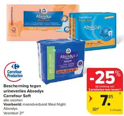 Carrefour Bescherming tegen urineverlies Absodys Carrefour Soft aanbieding