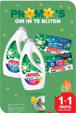 Carrefour Vloeibaar wasmiddel en pods Ariel aanbieding