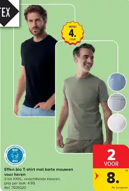 Carrefour E en bio T-shirt met korte mouwen voor heren aanbieding