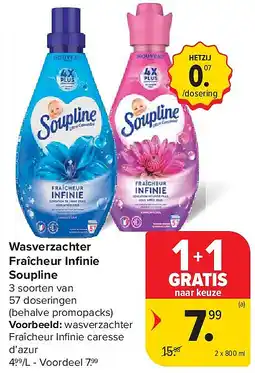 Carrefour Wasverzachter Fraîcheur Infi nie Soupline aanbieding