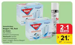 Carrefour Insecticiden Baygon, HG, Raid en Autan aanbieding