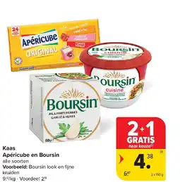 Carrefour Kaas Apéricube en Boursin aanbieding