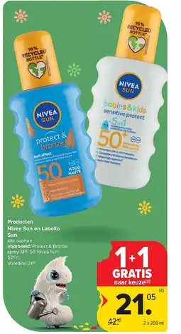Carrefour Producten Nivea Sun en Labello Sun aanbieding