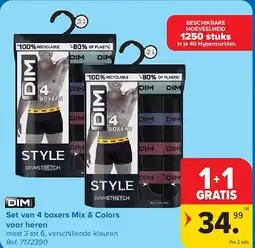 Carrefour Set van 4 boxers Mix & Colors voor heren aanbieding
