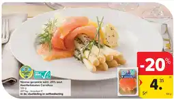 Carrefour Noorse gerookte zalm -25% zout Kwaliteitsketen Carrefour aanbieding