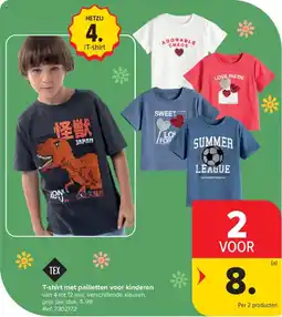 Carrefour T-shirt met pailletten voor kinderen aanbieding