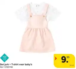 Carrefour Set jurk + T-shirt voor baby's aanbieding