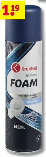 Kruidvat Kruidvat Shaving Foam High Performance System Sensitive aanbieding
