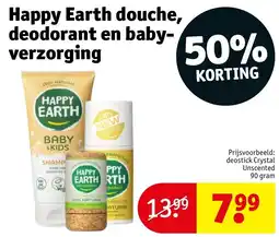 Kruidvat Happy Earth douche, deodorant en babyverzorging aanbieding