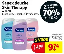 Kruidvat Sanex douche Skin Therapy aanbieding