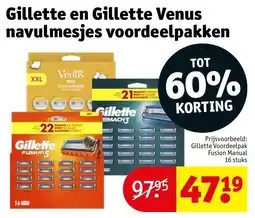 Kruidvat Gillette en Gillette Venus navulmesjes voordeelpakken aanbieding