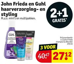 Kruidvat John Frieda en Guhl haarverzorging en styling aanbieding