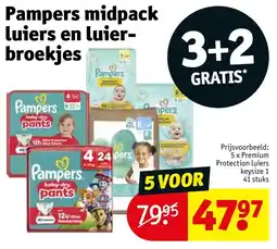 Kruidvat Pampers Midpack Luiers en Luierbroekjes aanbieding