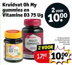 Kruidvat Kruidvat Oh My gummies en Vitamine D3 75 Ug aanbieding