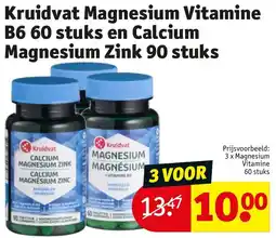 Kruidvat Kruidvat Magnesium Vitamine B6.60 stuks en Calcium Magnesium Zink aanbieding