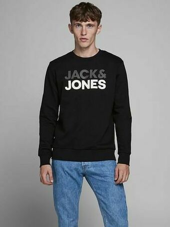 Berca Shoes Jack & Jones Trui Jack&jones Trui Sweater Zwart Met Logo - Zwart aanbieding