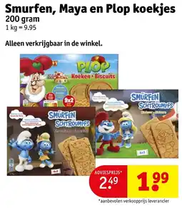 Kruidvat Smurfen, Maya en Plop koekjes aanbieding
