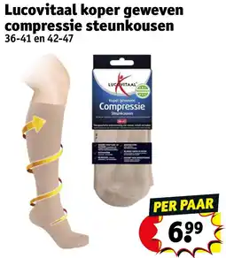 Kruidvat Lucovitaal koper geweven compressie steunkousen aanbieding