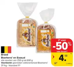 Carrefour Market Brood Boerkens en Exosud aanbieding