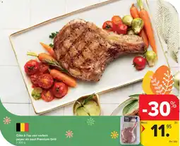 Carrefour Market Côte à l'os van varken peper en zout Premium Grill aanbieding