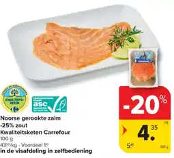 Carrefour Market Noorse gerookte zalm -25% zout Kwaliteitsketen Carrefour aanbieding