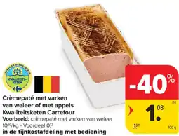Carrefour Market Crèmepaté met varken van weleer of met appels Kwaliteitsketen Carrefour aanbieding