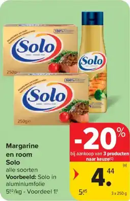 Carrefour Market Margarine en room Solo aanbieding